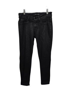 Cambio Jeans Womens Superstretch Pants Low Rise Shiny Black Size 4
